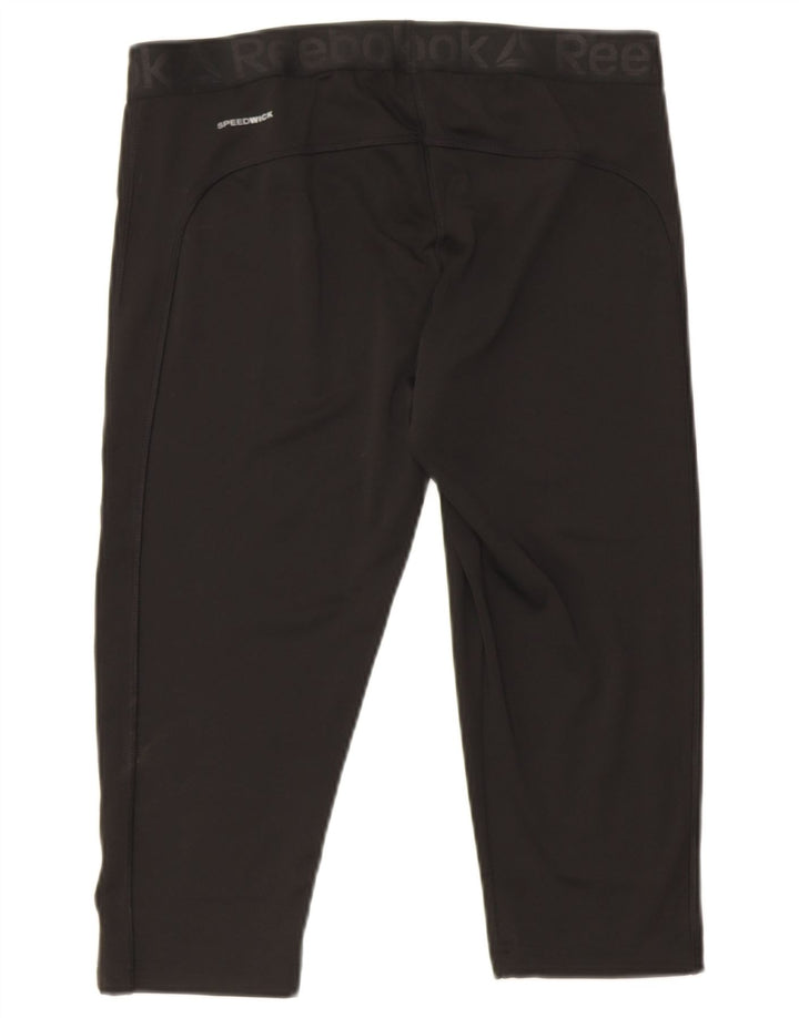 Reebok Damen Capri-Leggings UK 16/18 Large Schwarz Polyester