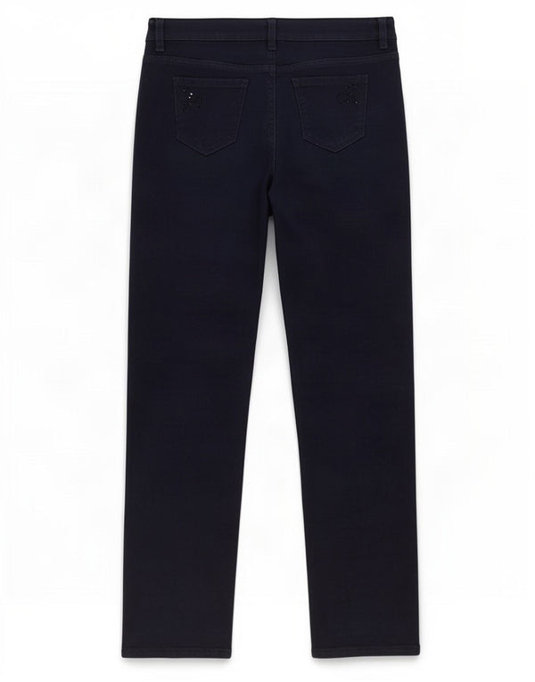 Marks & Spencer Damen Straight Jeans UK 10 Small W30 L29 Marineblau Baumwolle