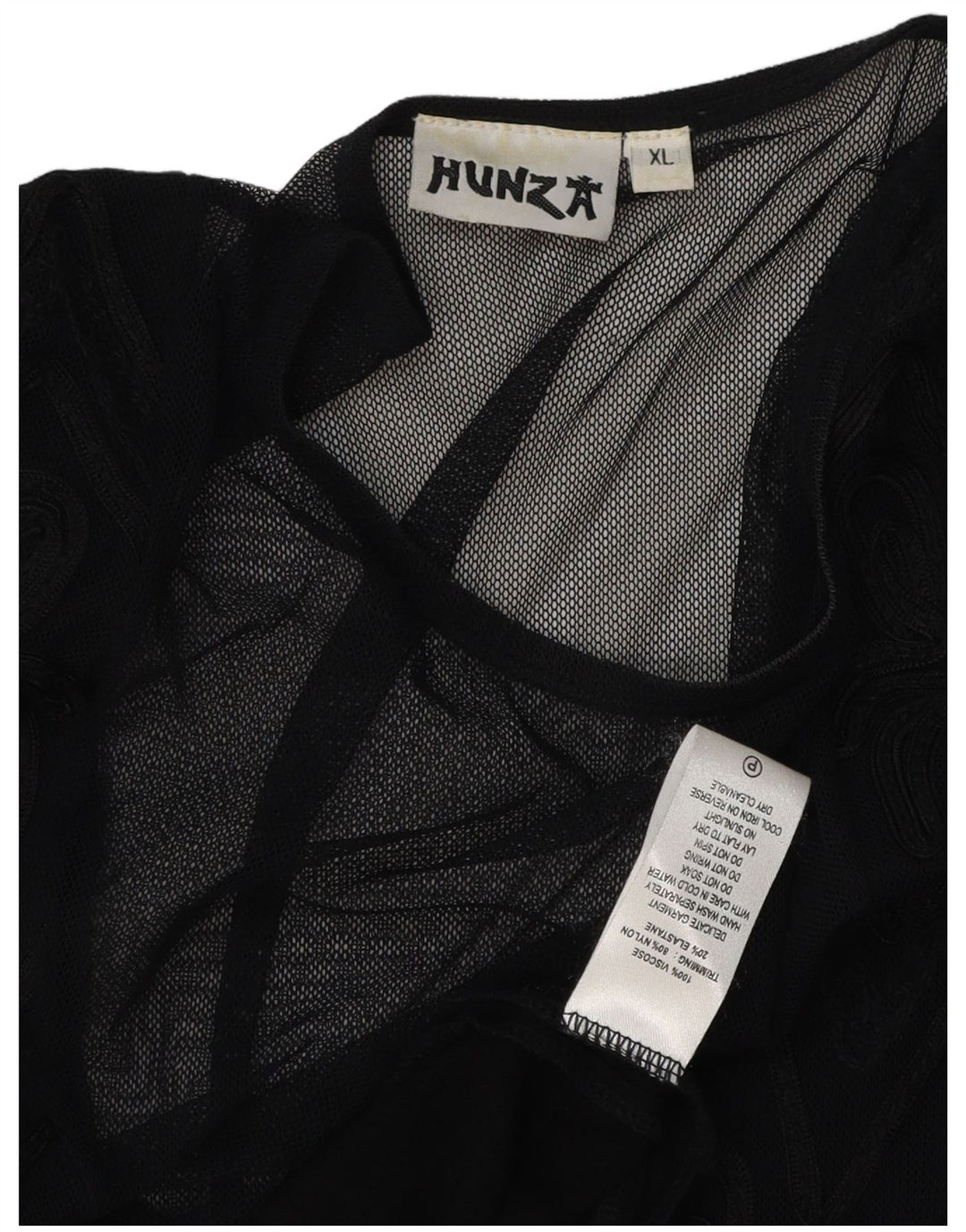 HUNZA Damen ärmelloses Maxikleid UK 18 XL Schwarz Paisley Viskose