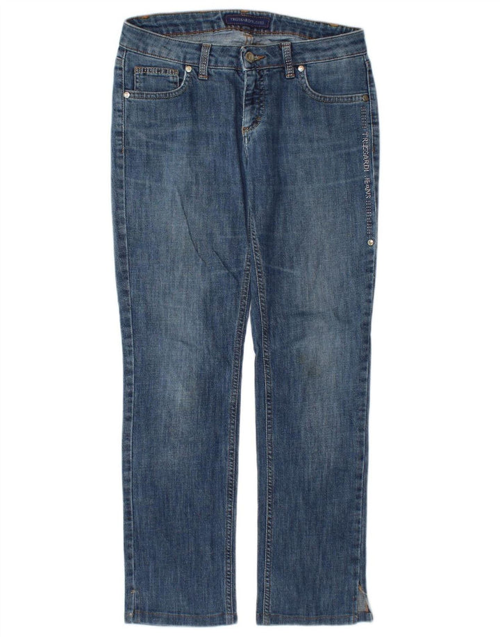TRUSSARDI Womens Slim Jeans IT 42 Medium W26 L28 Blue Cotton
