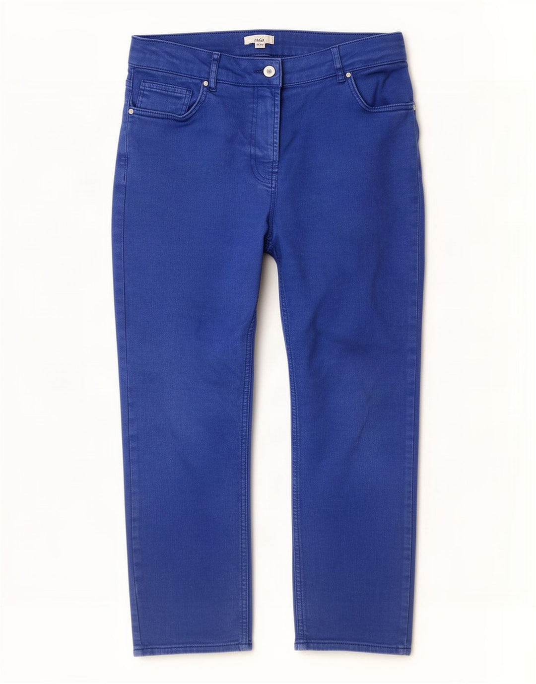 M&Co Damen-Cropped-Jeans, UK 14, Größe L, W34, L24, Blau