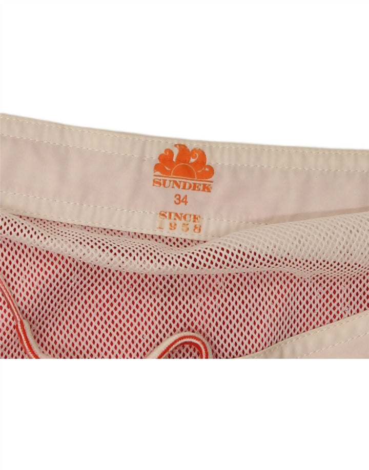 Sundek Herren-Badeshorts mit Grafik, groß, rot, Farbblock
