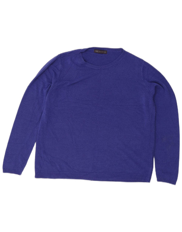 Marks & Spencer Damen-Pullover mit Rundhalsausschnitt, Gr. 18, XL, Blau, Acryl
