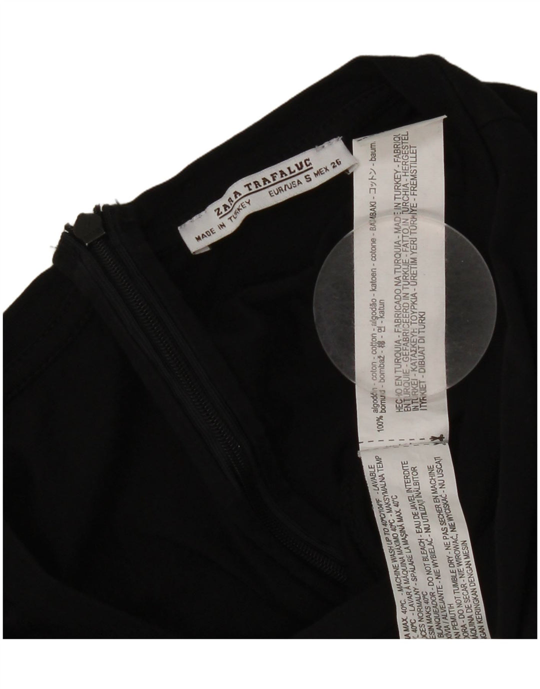Zara Womens Jumpsuit UK 10 Small Schwarze Baumwolle