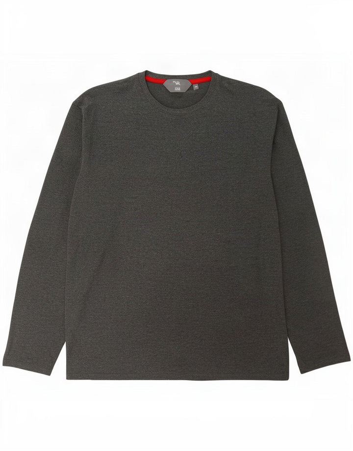 Mountain Warehouse Herren-Oberteil, langärmelig, 2XL, graue Baumwolle
