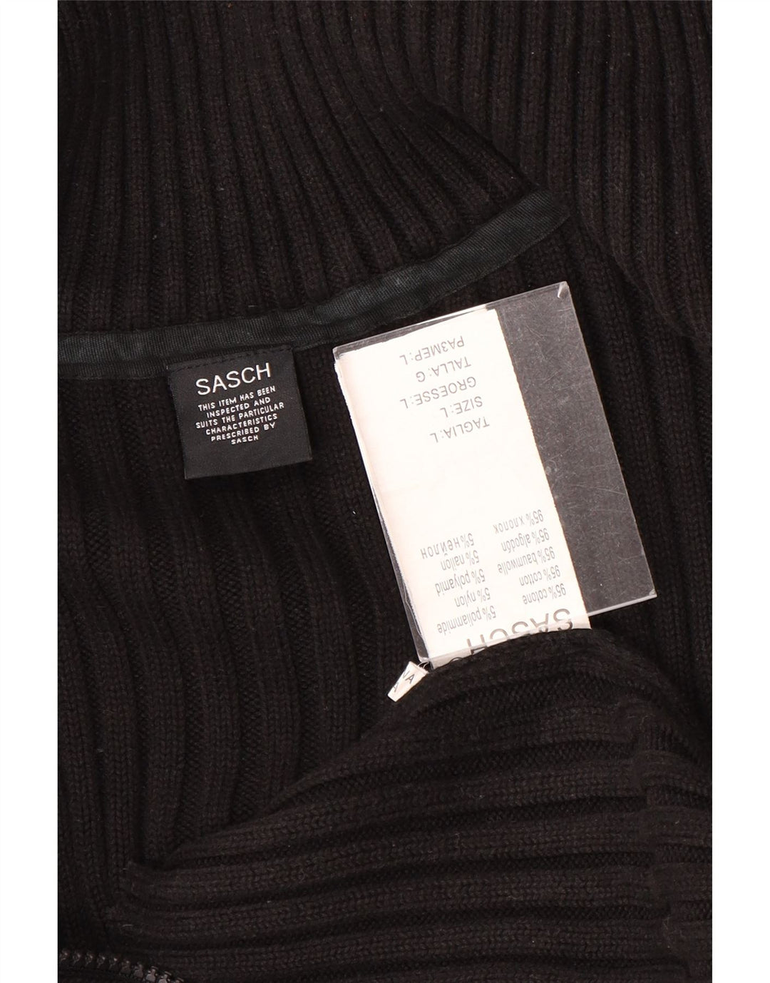 Sasch Damen-Cardigan-Pullover UK 16 Große schwarze Baumwolle