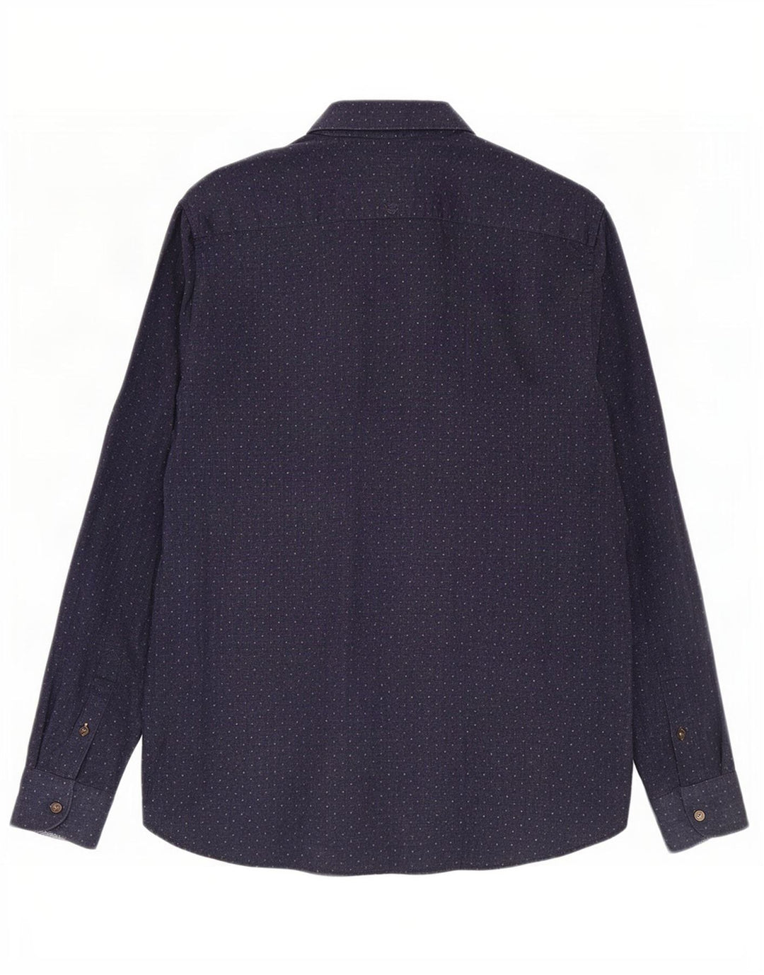 Ted Baker Herrenhemd, Größe 4, groß, marineblau gepunktete Baumwolle