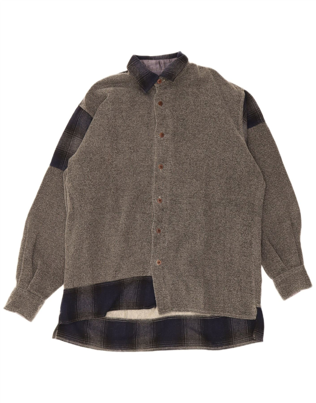 Sisley Herren-Overshirt, lockere Passform, kleines graues Colourblock-Polyester
