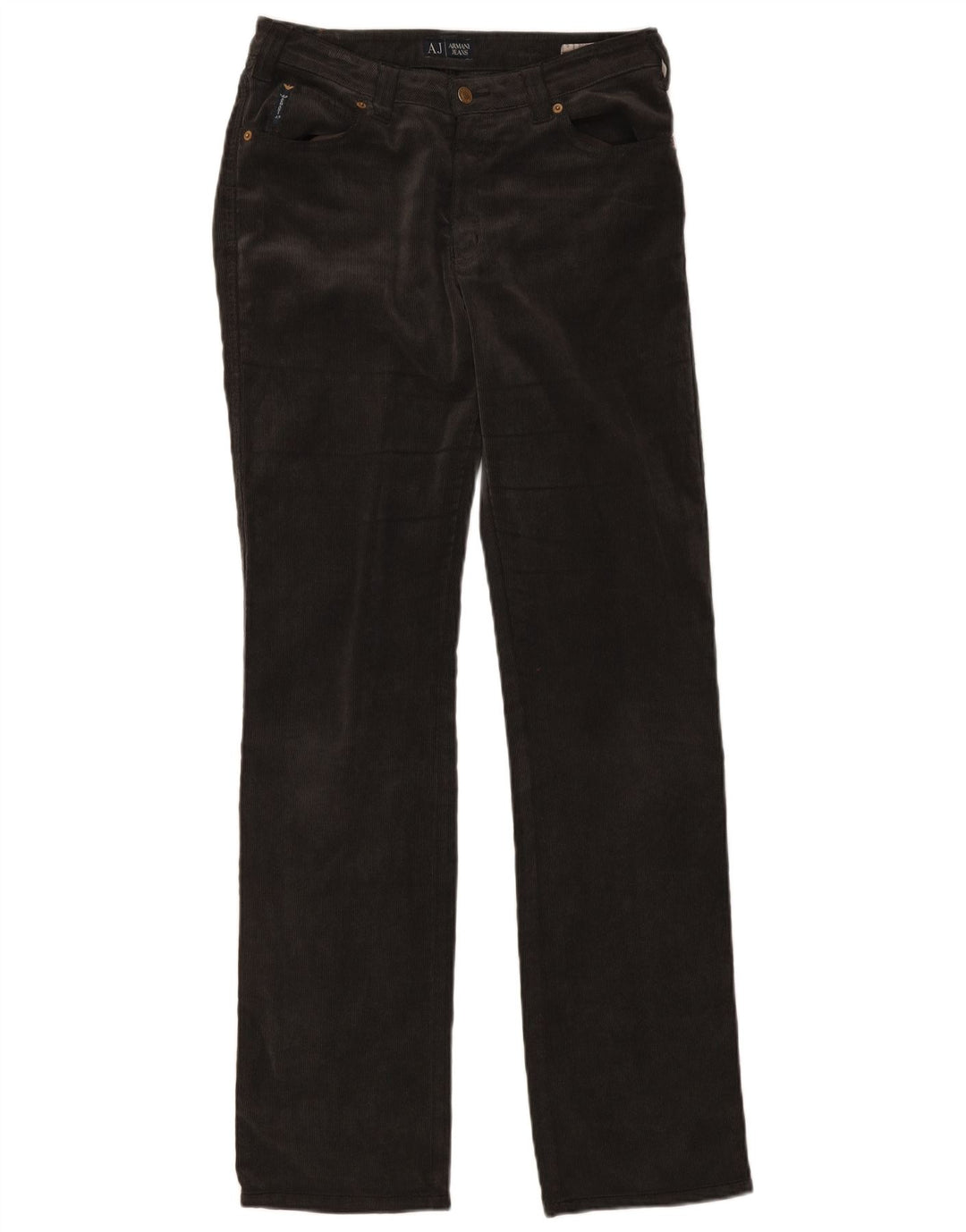 Armani Damen Gerade Cordhose W31 L34 Graues Polyester