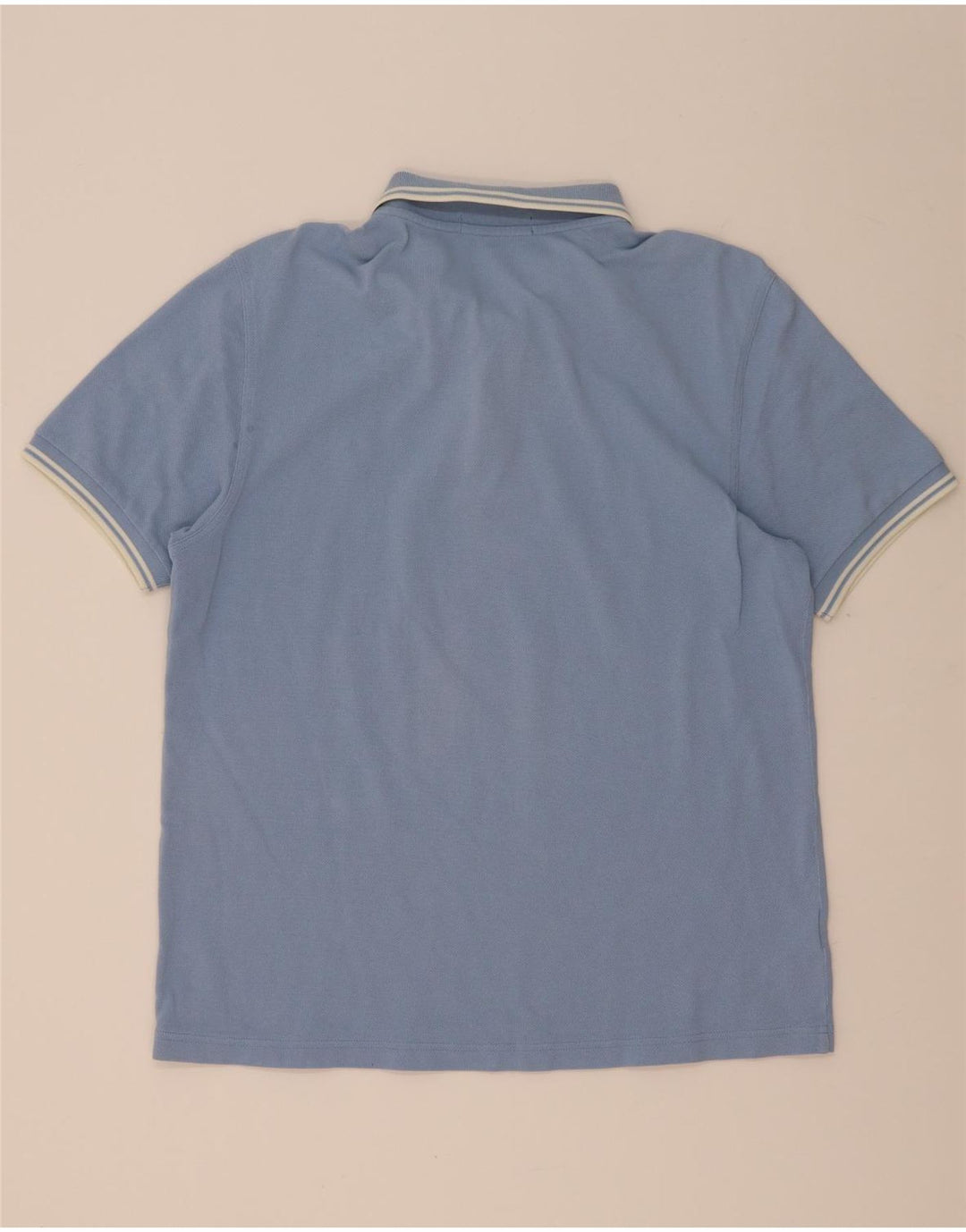Fred Perry Herren-Poloshirt, groß, blau gestreift, Baumwolle