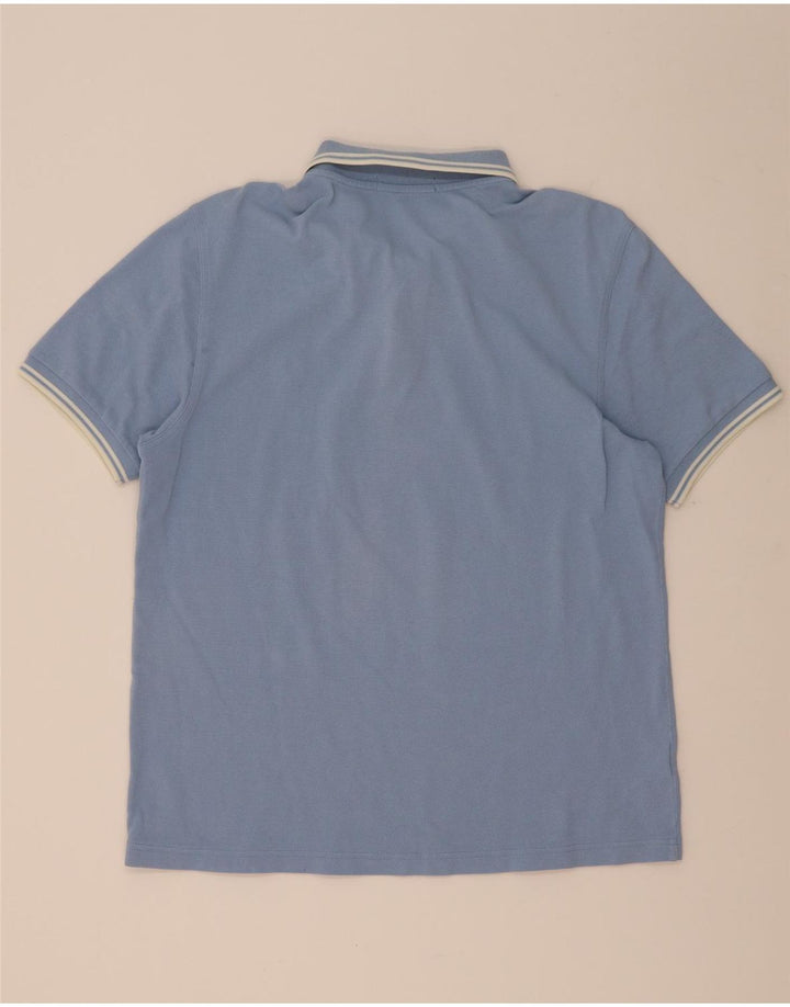 Fred Perry Herren-Poloshirt, groß, blau gestreift, Baumwolle