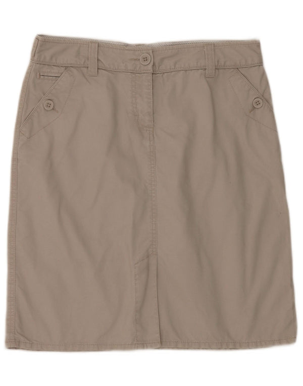 Marks & Spencer Damen Bleistiftrock UK 12 Medium W32 Beige Baumwolle