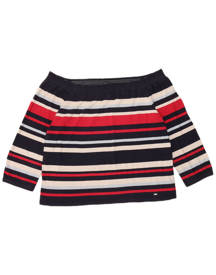 Tommy Hilfiger Damen-Oberteil mit 3/4-Ärmeln, schulterfrei, UK-Größe 44, Größe L, mehrfarbig