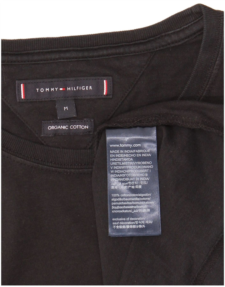 TOMMY HILFIGER Mens T-Shirt Top Medium Black Cotton