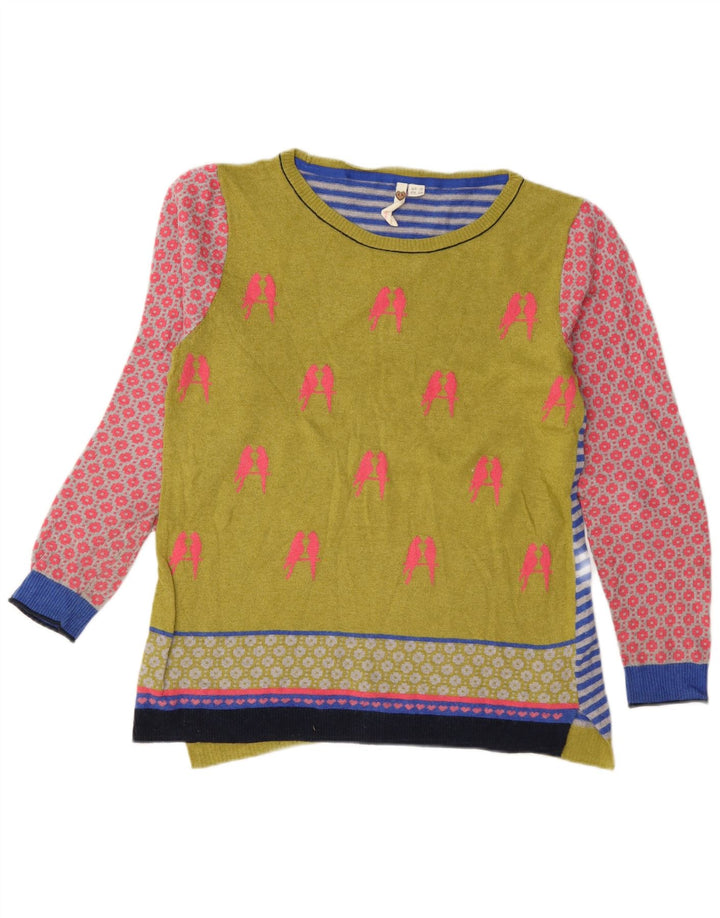 White Stuff Damen-Pullover mit grafischem U-Boot-Ausschnitt, Gr. 10, Größe S, mehrfarbig