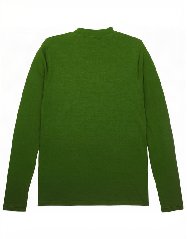 Marks & Spencer Damen-Oberteil, langärmlig, Gr. 44, Grün, geflecktes Modal