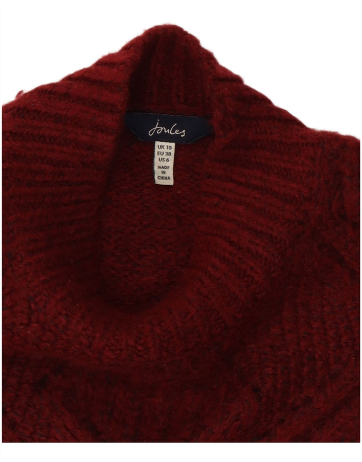 JOULES Womens Turtle Neck Jumper Sweater UK 10 Small  Maroon Acrylic