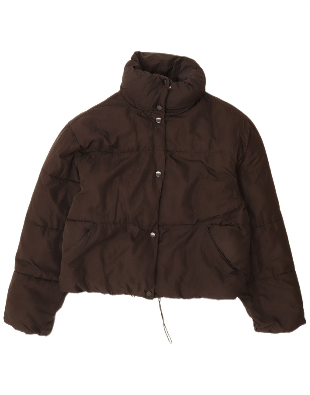 Zara Damen Übergroße wattierte Jacke UK 10 Small Schwarz Polyester