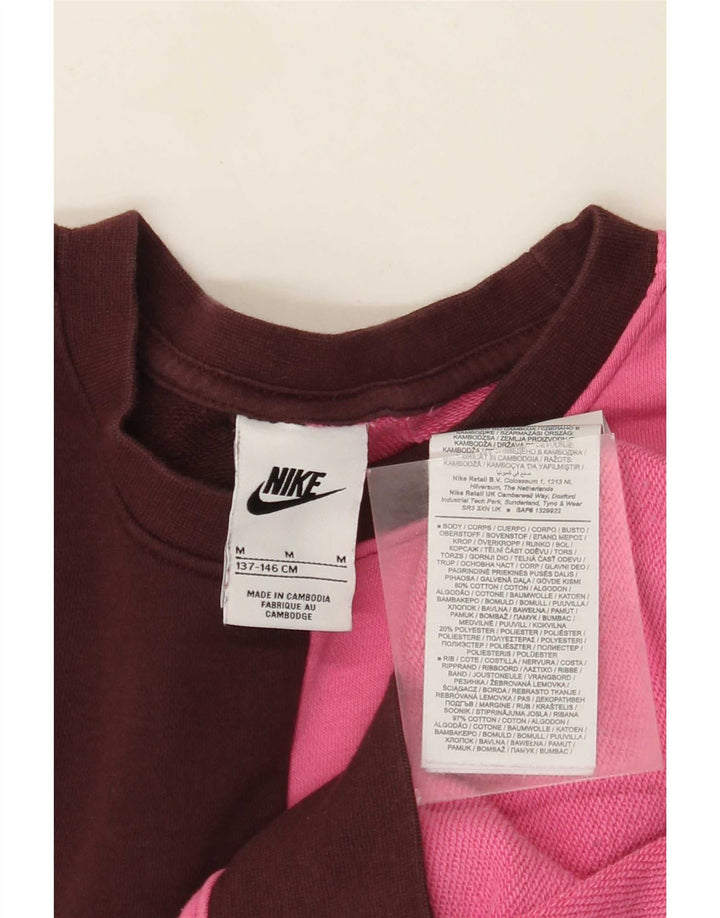Nike Mädchen-Sweatshirt mit Grafik, 10–11 Jahre, Mittelbraun, Farbblock