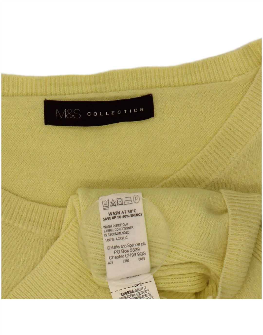 Marks & Spencer Damen-Pullover mit Rundhalsausschnitt, Gr. 12, Mittelgelb