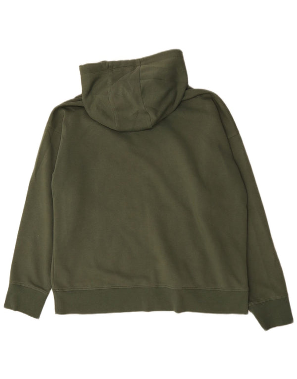 Dkny Womens Zip Hoodie Pullover UK 18 XL Grüne Baumwolle