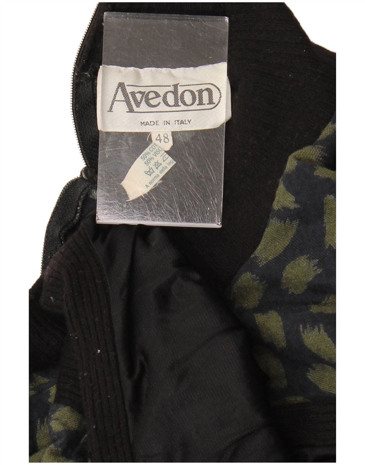 AVEDON Damen-Pulloverkleid mit abstraktem Muster, langärmelig, Größe 48, XL, Marineblau