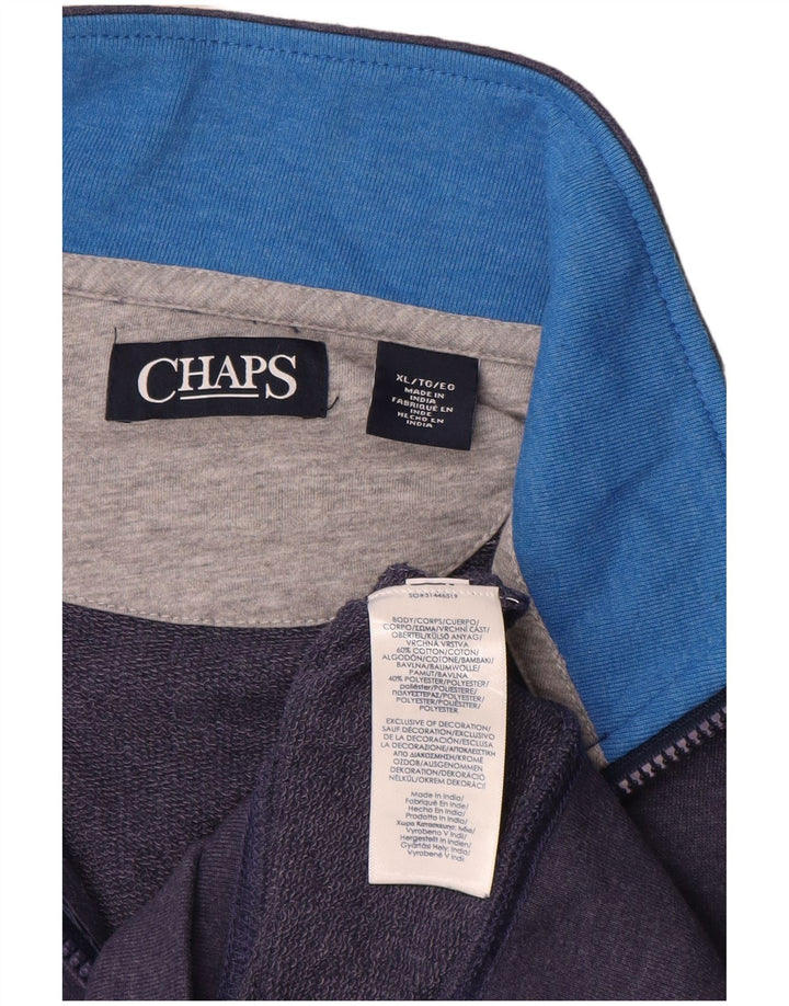Chaps Herren-Sweatshirt mit Reißverschluss, XL, Marineblau, Baumwolle