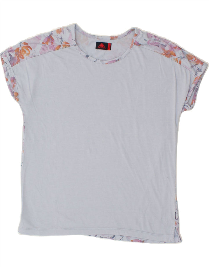 KAPPA Womens Oversized T-Shirt Top UK 10 Small Blue Floral Vintage Kappa and Second-Hand Kappa from Messina Hembry 