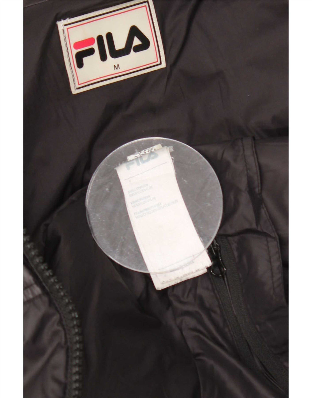 Fila Herren Wattierte Jacke UK 38 Mittelschwarzes Nylon