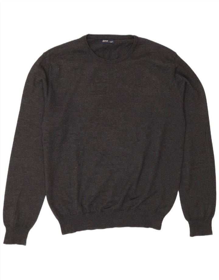 Rifle Herren-Pullover mit Rundhalsausschnitt, 2XL, graues Acryl