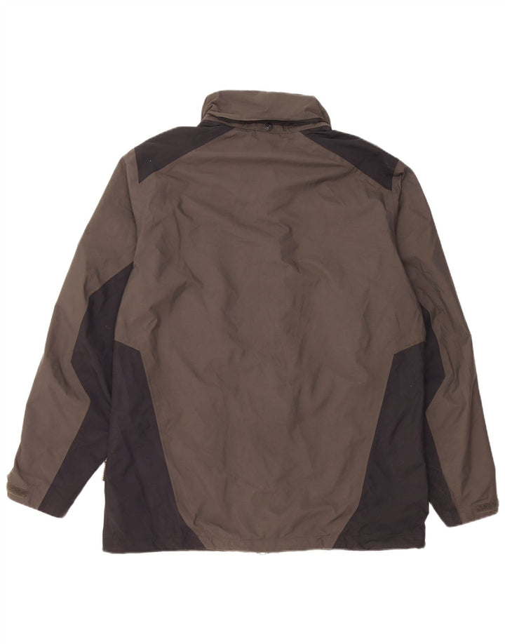 Jack Wolfskin Herren Regenjacke UK 36/38 Mittelgraues Colourblock-Polyamid