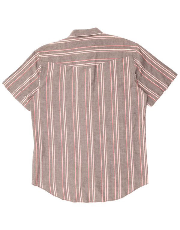 Wrangler Herren Kurzarmhemd Größe 17 XL Grau gestreift