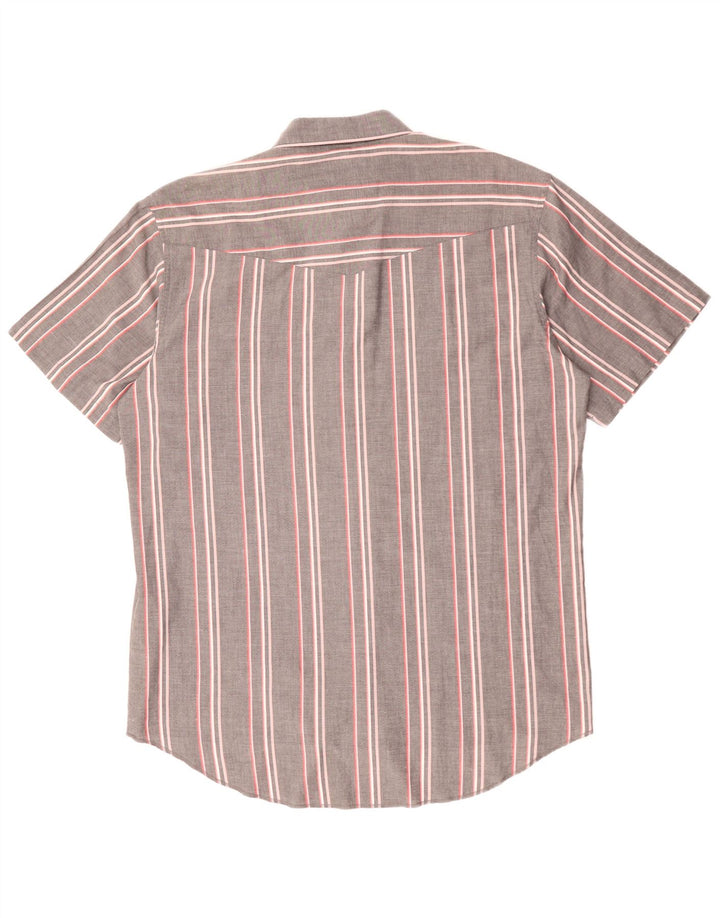 Wrangler Herren Kurzarmhemd Größe 17 XL Grau gestreift