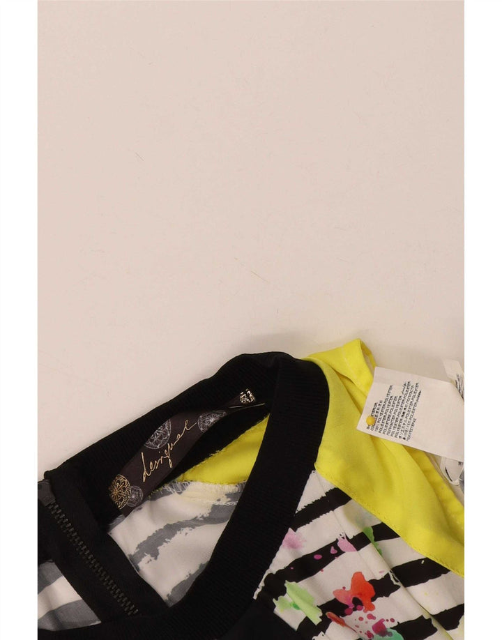 Desigual Damen ärmelloses Blusenoberteil, UK 12, Mittelweiß, gestreift, Polyester