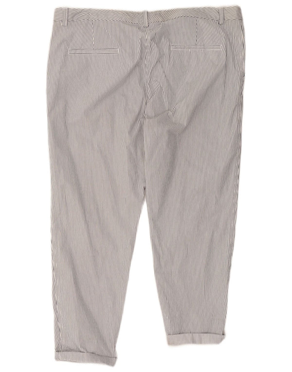 Marks & Spencer Damen-Hose, kurz geschnitten, UK 20, 2XL, W41, L26, weiß gestreift