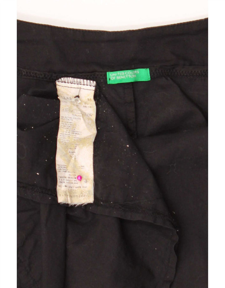 Benetton Damen-Blusenoberteil mit 3/4-Ärmeln, UK-Größe 40, mittelschwarz