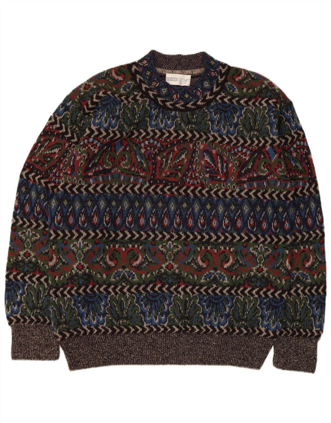Vintage Herren Rollkragenpullover Pullover Große mehrfarbige geometrische Wolle