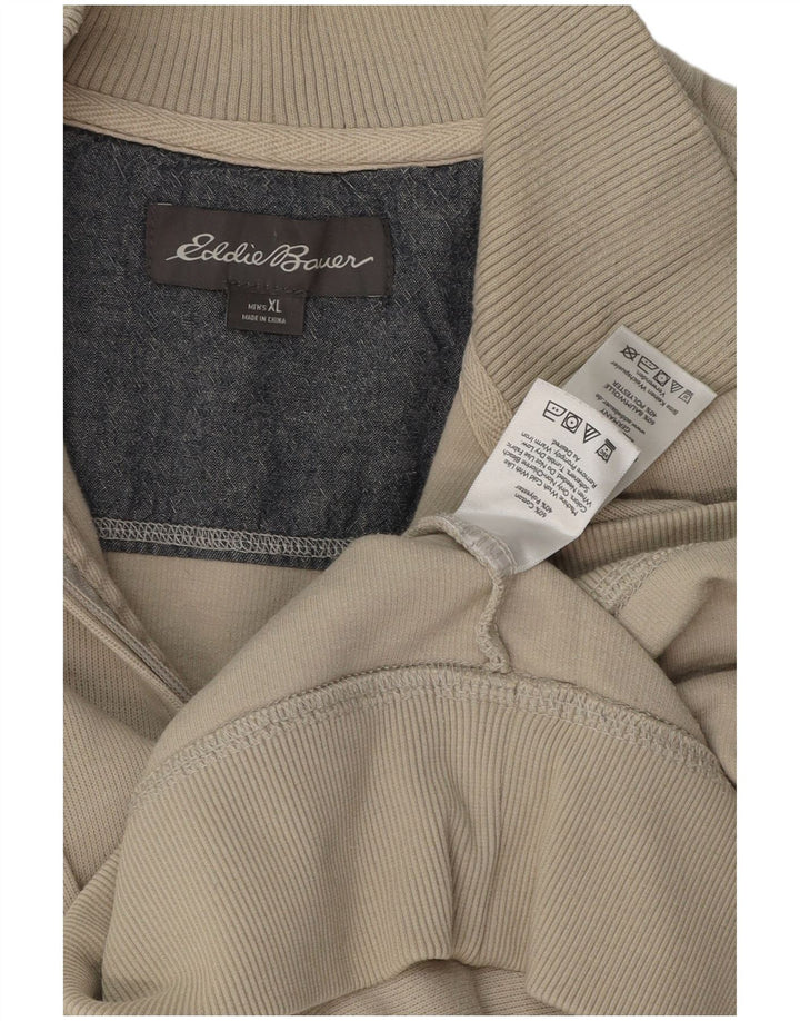 EDDIE BAUER Herren-Sweatshirt mit Reißverschluss, XL, beige Baumwolle