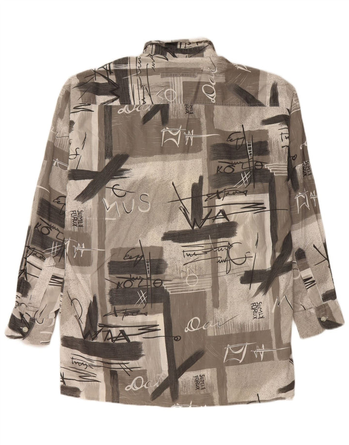 Vintage Herren Grafikshirt Großes graues Patchwork