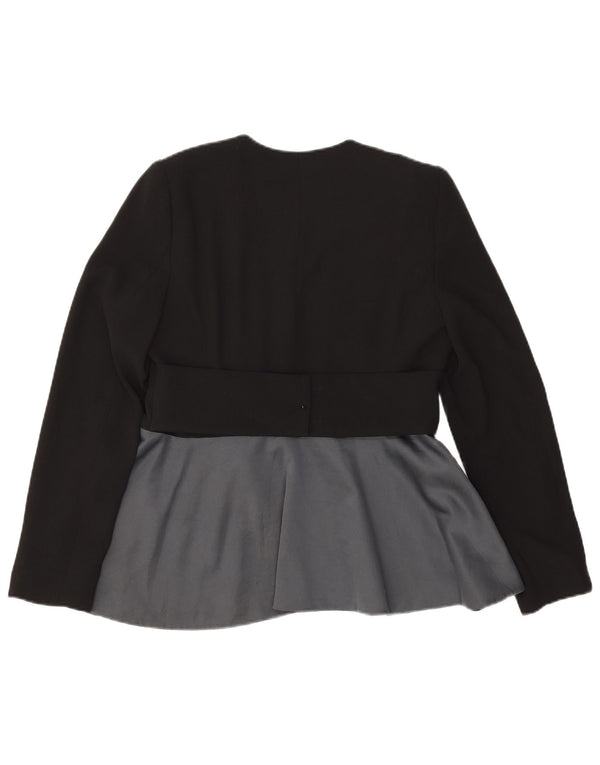 Offene Blazerjacke für Damen von Zara, UK 14, Mittelschwarz, Farbblock-Polyester