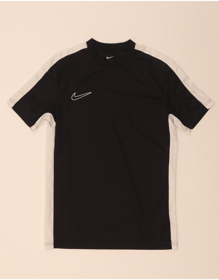 Nike Herren Dri Fit Slim Fit T-Shirt-Oberteil Mittelschwarzes Colourblock-Polyester