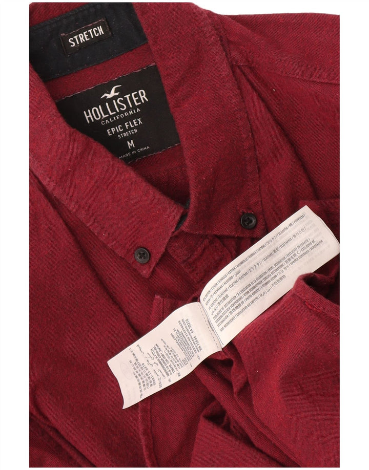 Hollister Herrenhemd aus mittlerer burgunderroter Baumwolle