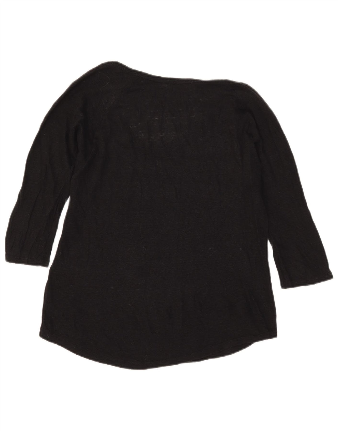 Zara Damen Top 3/4 Ärmel UK 12 Medium Schwarz