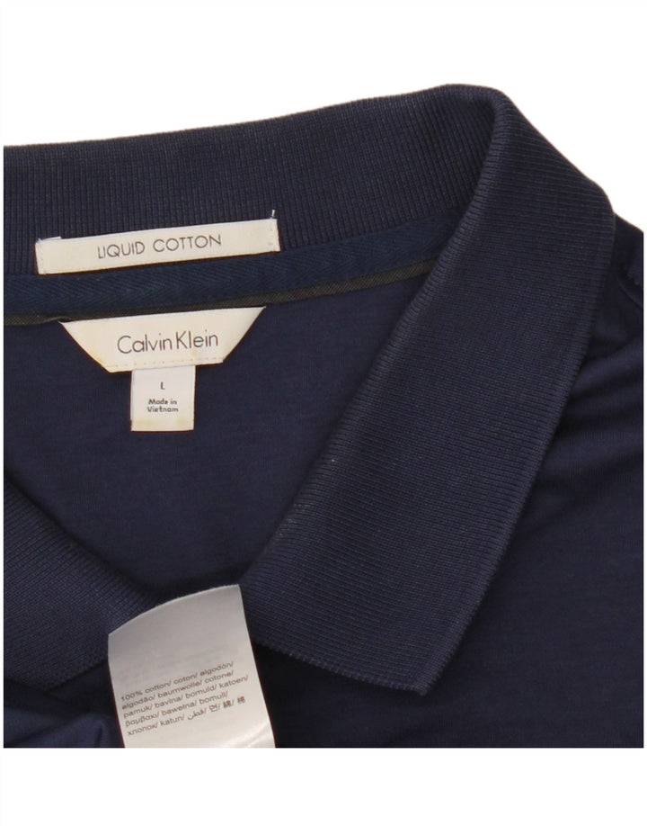 Calvin Klein Herren-Poloshirt, groß, marineblau, Baumwolle
