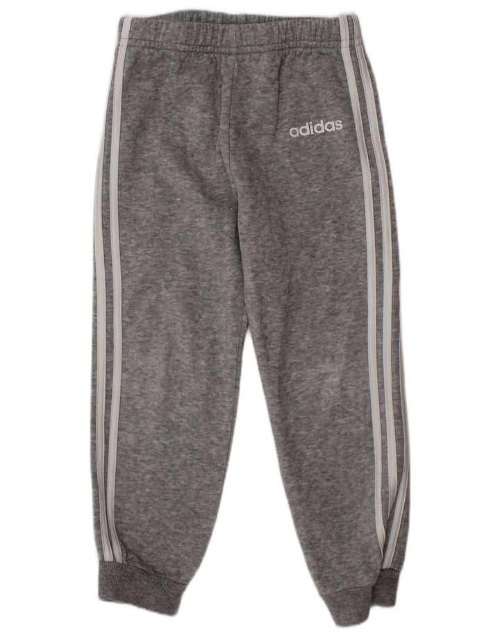 ADIDAS Jungen-Trainingsanzug mit Grafik, Jogginghose, 3–4 Jahre, graue Baumwolle