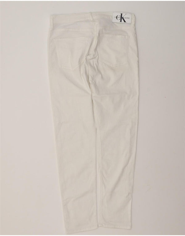 Calvin Klein Damen Slim Jeans W34 L32 Weiße Baumwolle