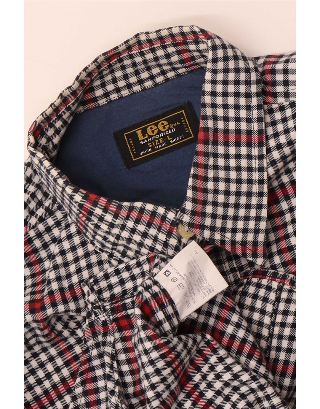Lee Herren-Hemd, groß, grau, Gingham-Baumwolle