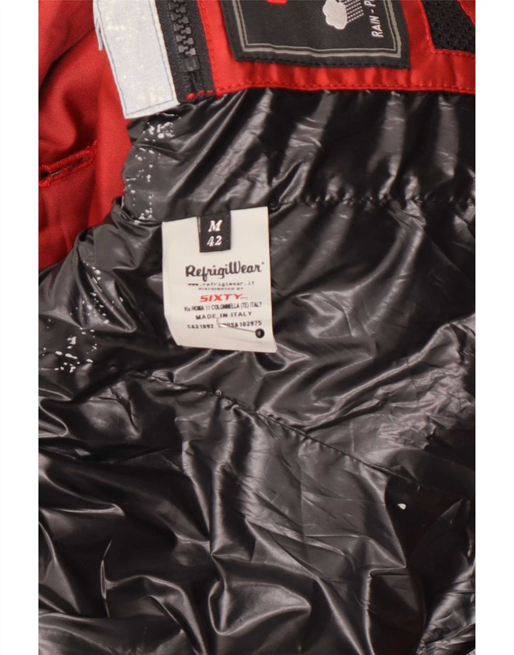 Refrigiwear Zweireihige wattierte Damenjacke IT 42 Mittelrotes Polyamid