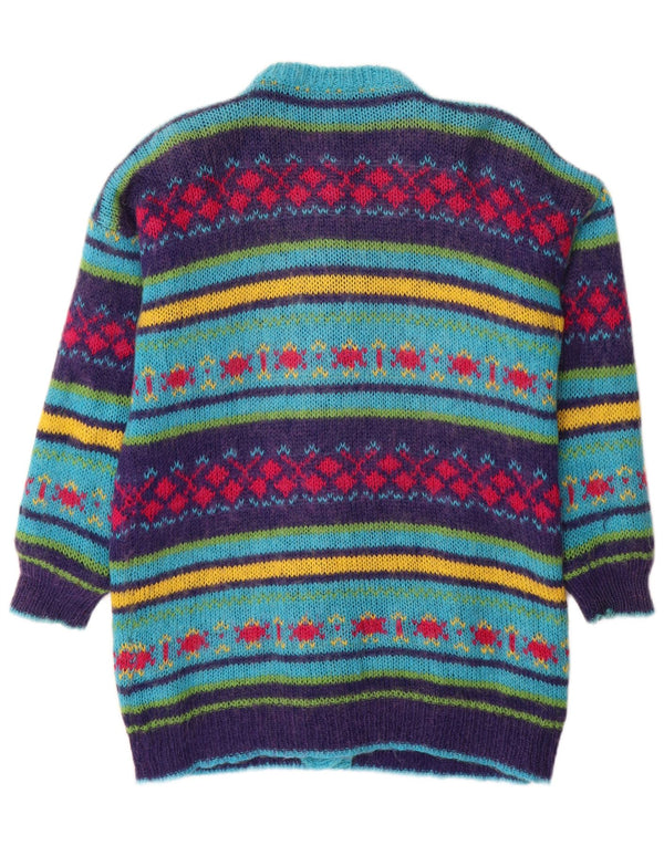 Vintage Damen Cardigan Pullover UK 14 Medium Mehrfarbig Fair Isle