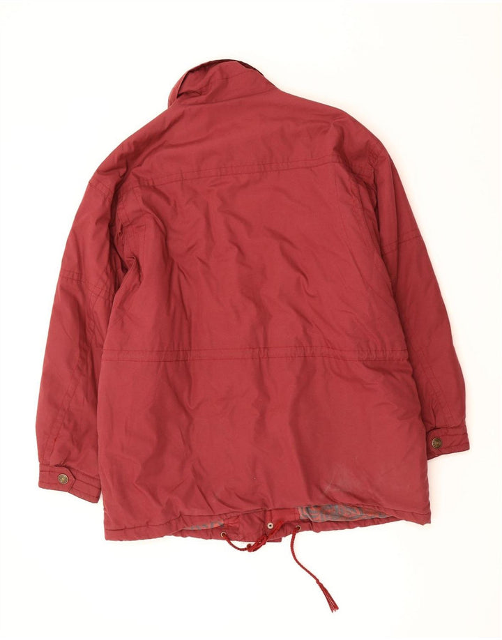 VINTAGE Mens Parka Jacket IT 52 XL Burgundy Polyester Vintage Vintage and Second-Hand Vintage from Messina Hembry 